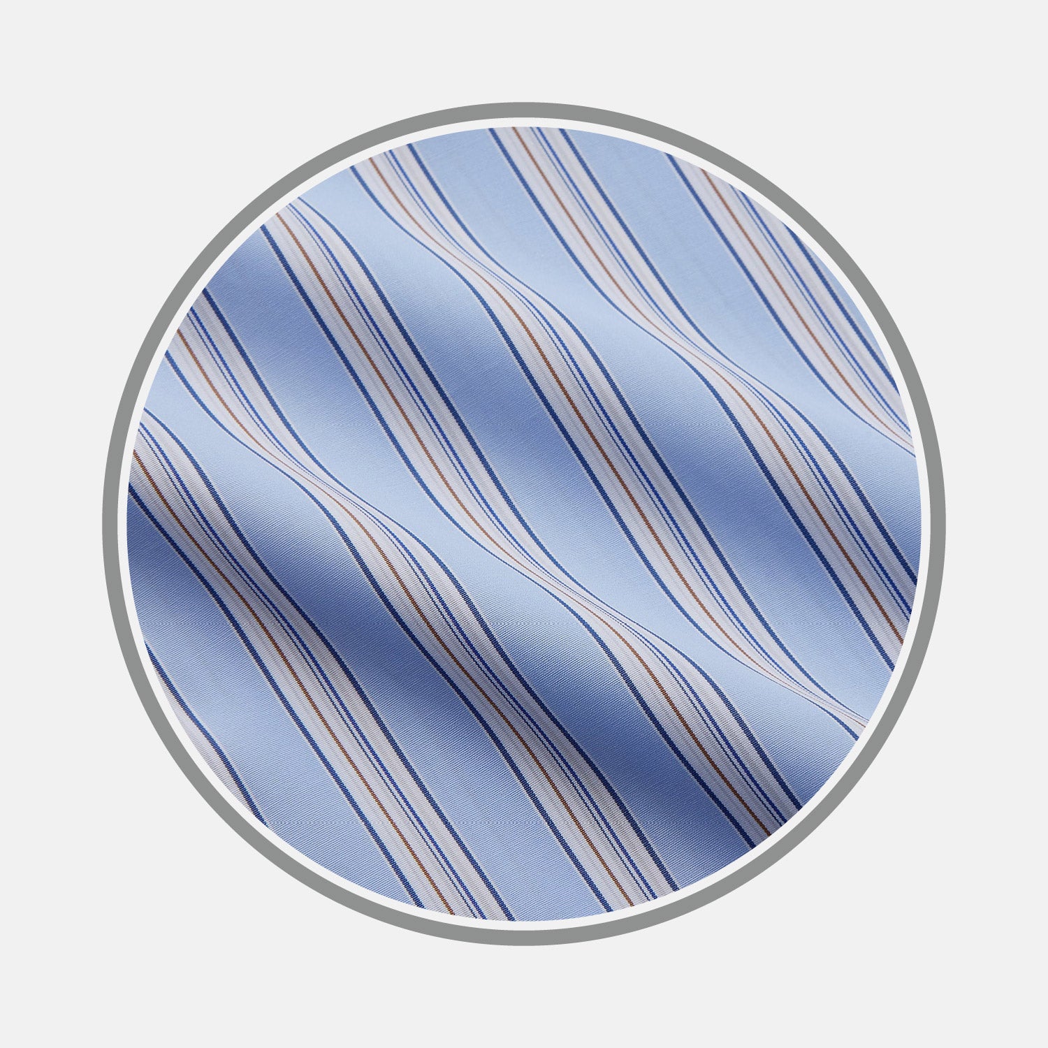 Pale Blue Multi-stripe Cotton Fabric