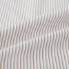 View 8 of product The Coffee and Grey Shadow Pinstripe Westminster Shirt by Turnbull & Asser features thin white and gray stripes, a long sleeve, button-down style, and signature collar, all reflecting classic British craftsmanship.
