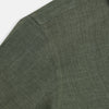 View 6 of product The Sage Linen Westminster Shirt by Turnbull & Asser features long sleeves, a button-up front with white buttons, a pointed Turnbull collar, and buttoned cuffs—crafted in Britain and shown here against a plain white background.