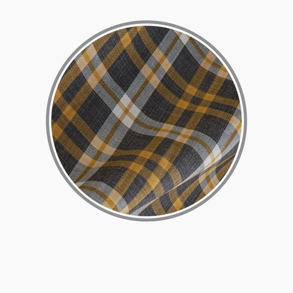 Yellow Check Cotton Fabric Image 2