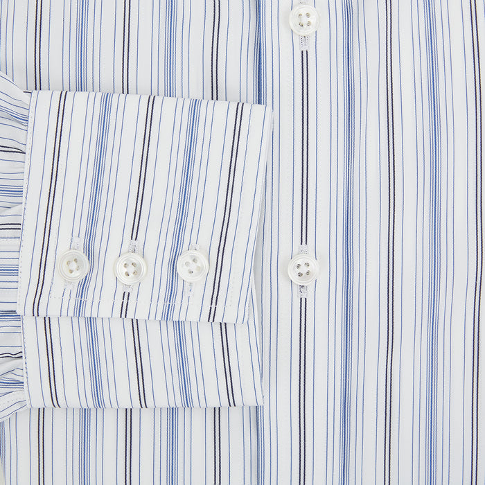 Navy and Blue Multi Stripe Mayfair Shirt Image 3