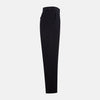 View 4 of product A pair of tailored, straight-leg Navy Linen Blend Henry Trousers by Turnbull & Asser with button and zip closure, displayed against a plain white background.