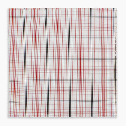 Red Multi Check Hand-Rolled Handkerchief Image 3