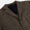 View 2 of product The Turnbull & Asser Pine Cone Linen Blend Cambridge blazer features a textured brown finish, notched lapel, two buttons, patch and chest pockets—showcasing classic British tailoring against a plain white background.