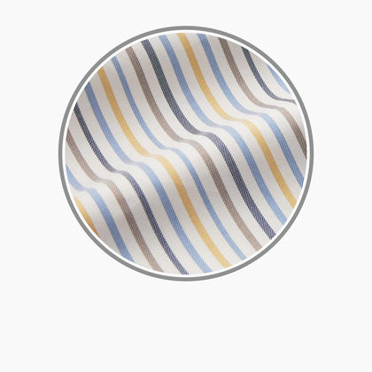 Yellow Multi Stripe Cotton Fabric Image 2