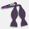 View 2 of product The Turnbull & Asser Lilac and Royal Purple Micro Dot Silk Bow Tie is shown against a plain white background.