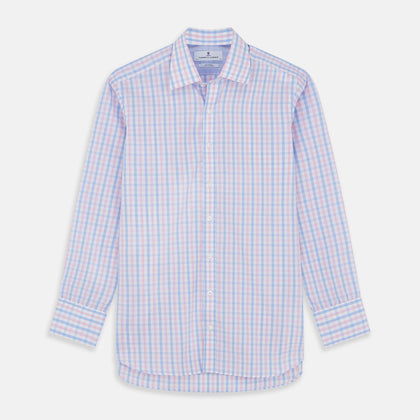 Red and Blue Multi Check Cotton RE-PURPOSE Mayfair shirt