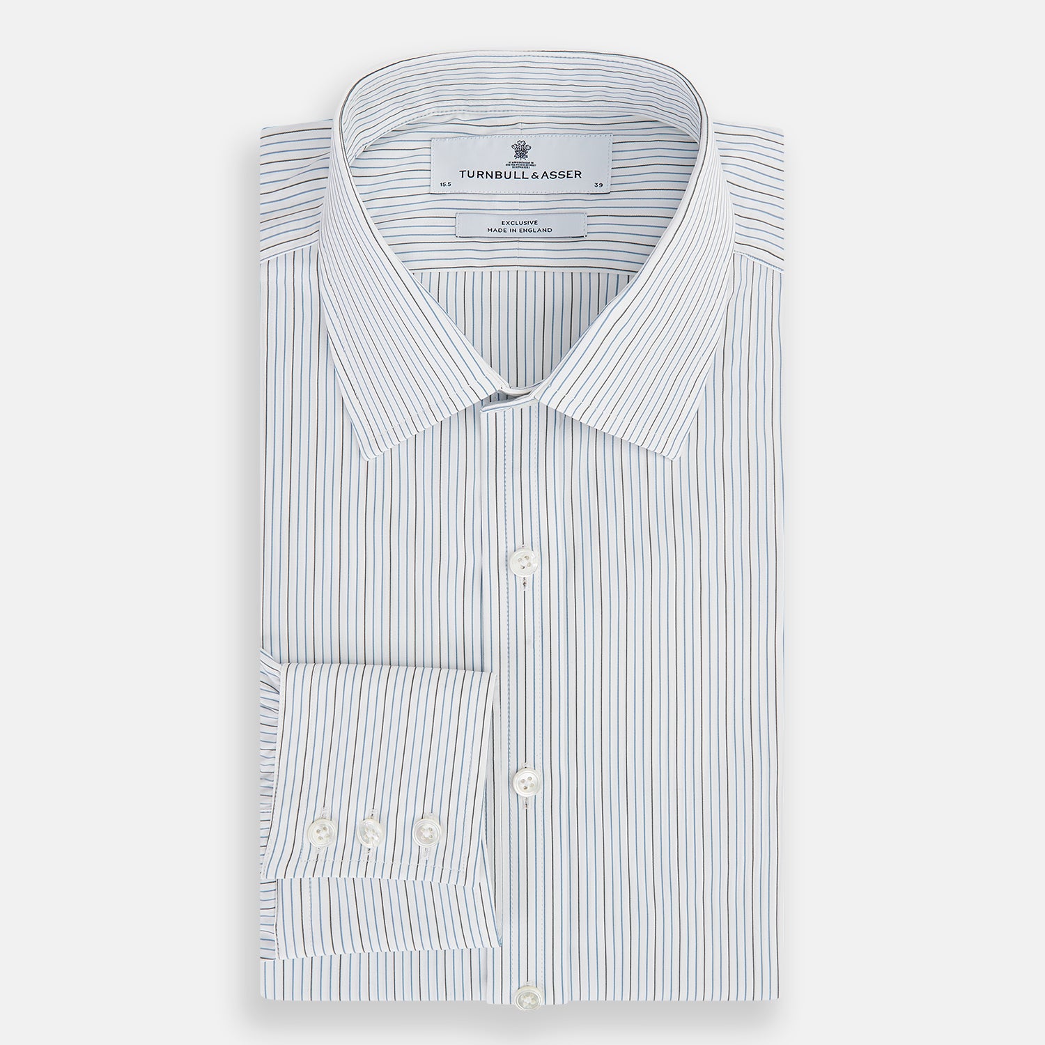 Image 5 of product Navy and Brown Pinstripe Mayfair Shirt