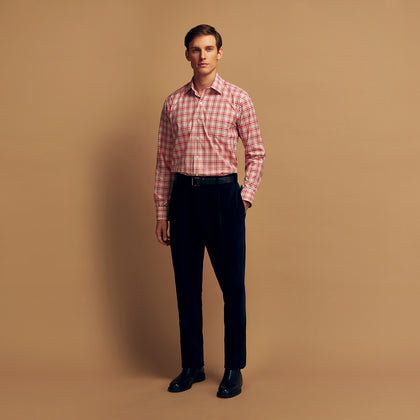 Red Check Cotton Weekend Fit Finch Shirt