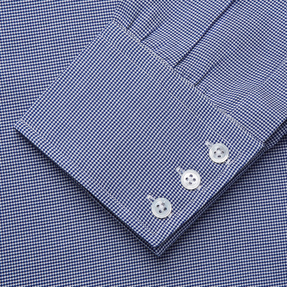 Navy Pattern Cotton Voile Regular Fit Mayfair Shirt