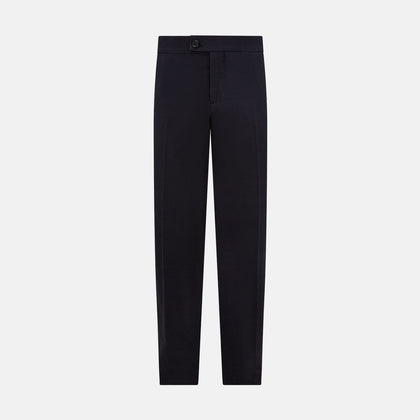 Navy Linen Blend Henry Trousers