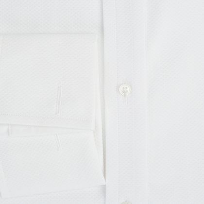 Tailored Fit White Marcella Front Shirt with Kent Collar and Double Cuffs Image 3