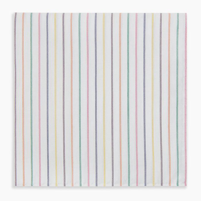 Rainbow Double Pinstripe Hand-Rolled Handkerchief Image 3