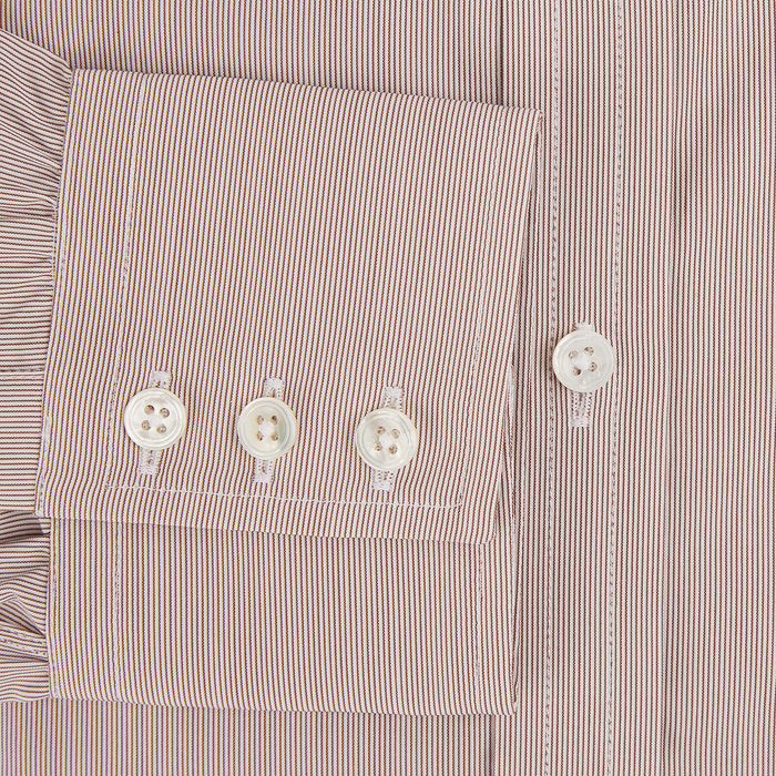 Burgundy Hairline Stripe Mayfair Shirt Image 3