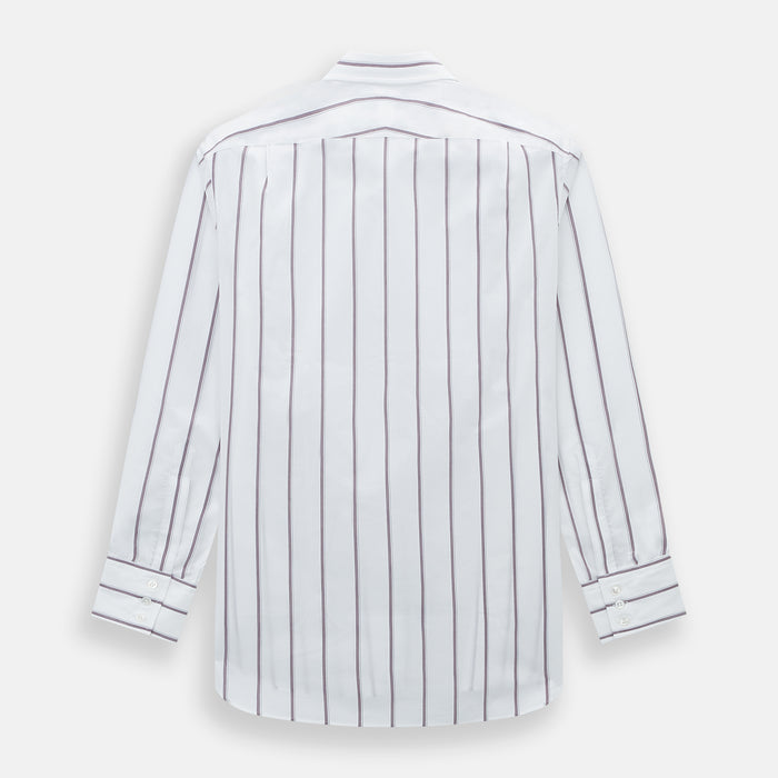 Burgundy Track Stripe Mayfair Shirt Image 2