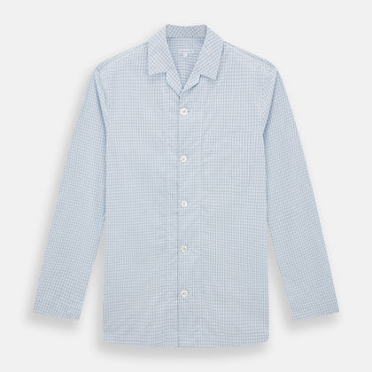 Blue Graph Check Pyjama Shirt