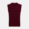 Burgundy Cashmere Round Neck Vest