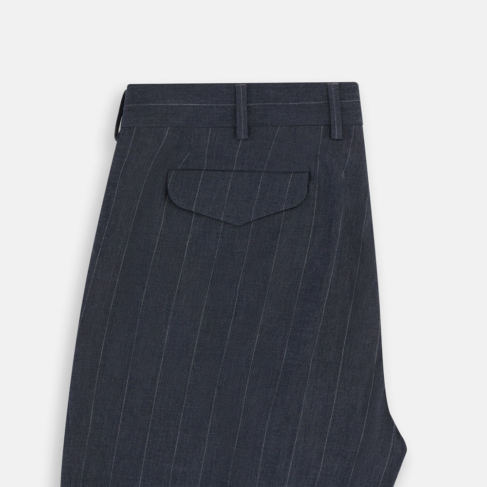 Navy Striped Edmund trousers