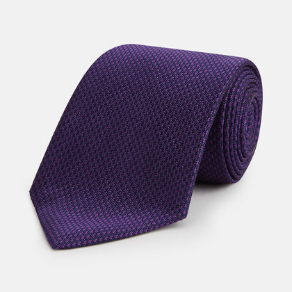 HOUNDSTOOTH NAVY PLUM TIE