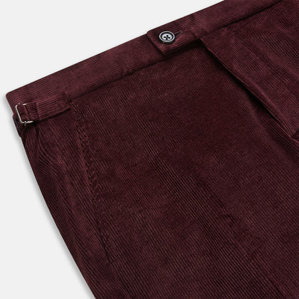 Burgundy Corduroy Henry Trousers