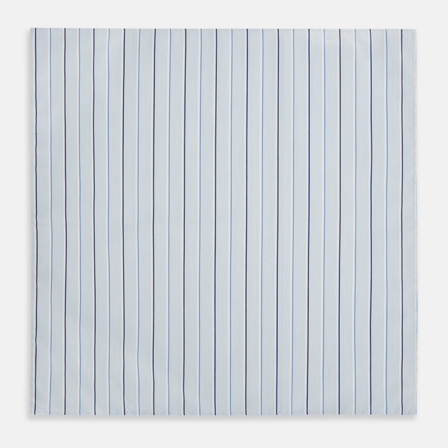 Image 1 of product Navy and Blue Combination Stripe Hand-Rolled Handkerchief