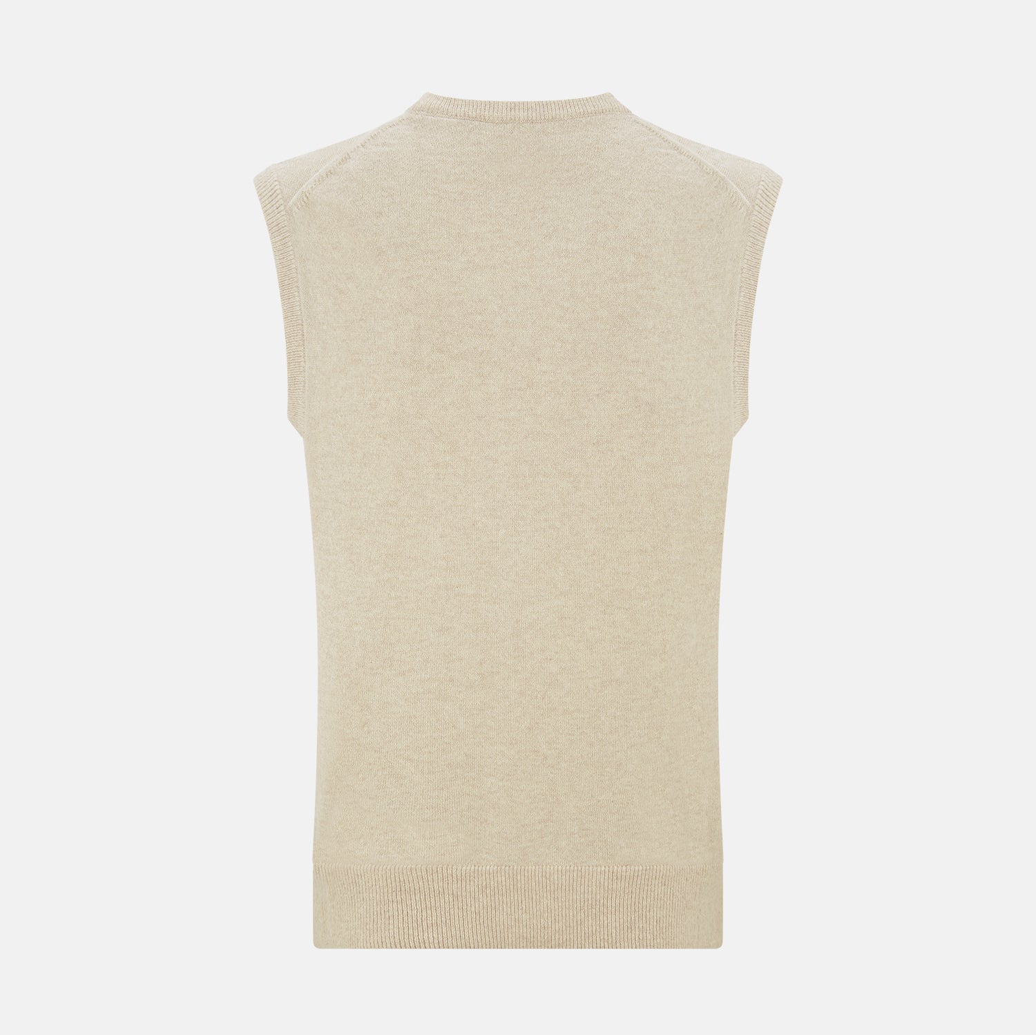 Cream Cashmere V-neck Vest