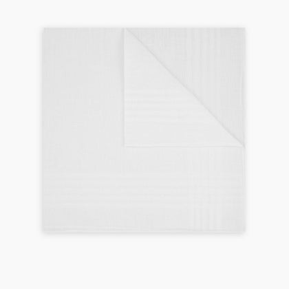White Cross Stripe Hand-Rolled Linen Handkerchief Image 4