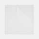 A White Cross Stripe Hand-Rolled Linen Handkerchief by Turnbull & Asser UK, artfully folded with one corner turned down, is displayed on a plain white background, evoking the elegant look of a classic pocket square.