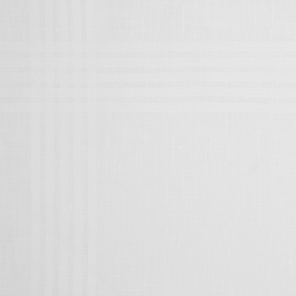 A White Cross Stripe Hand-Rolled Linen Handkerchief by Turnbull & Asser UK, artfully folded with one corner turned down, is displayed on a plain white background, evoking the elegant look of a classic pocket square.