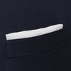 View 4 of product A White Cross Stripe Hand-Rolled Linen Handkerchief by Turnbull & Asser UK, artfully folded with one corner turned down, is displayed on a plain white background, evoking the elegant look of a classic pocket square.