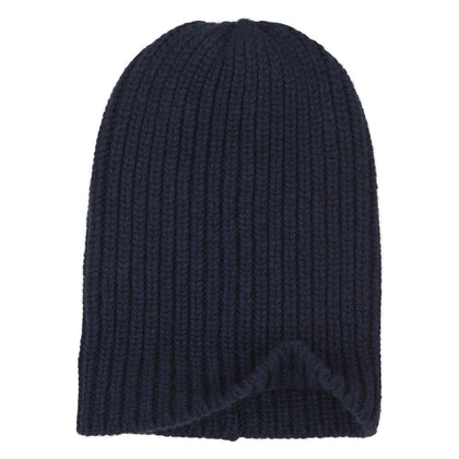 Navy Ribbed Cashmere Hat