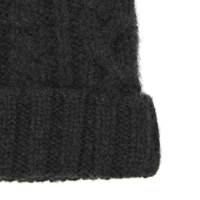 Charcoal Cable Knit Cashmere Hat Image 2