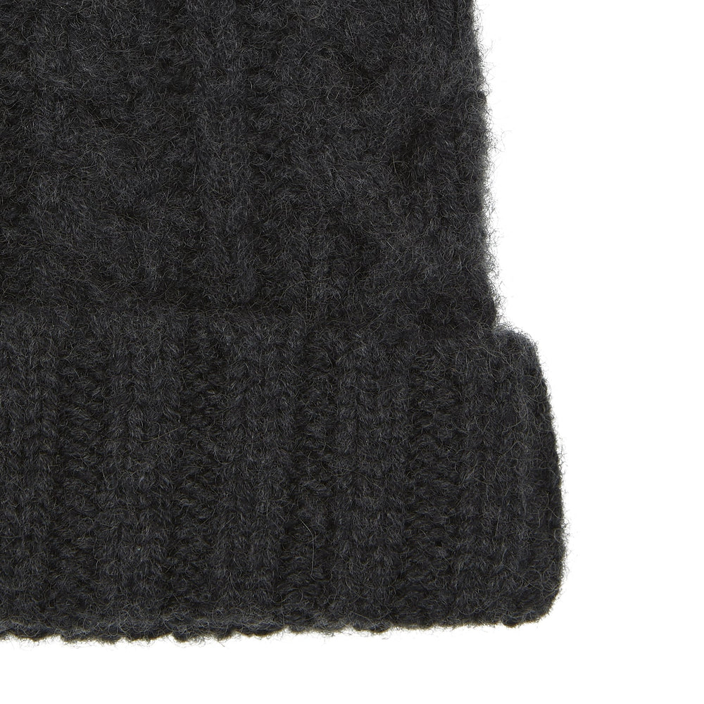 Charcoal Cable Knit Cashmere Hat