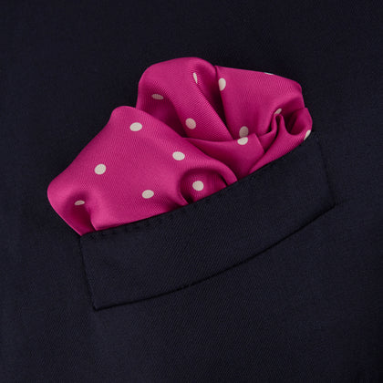 Fuchsia Spot Silk Pocket Square Image 3