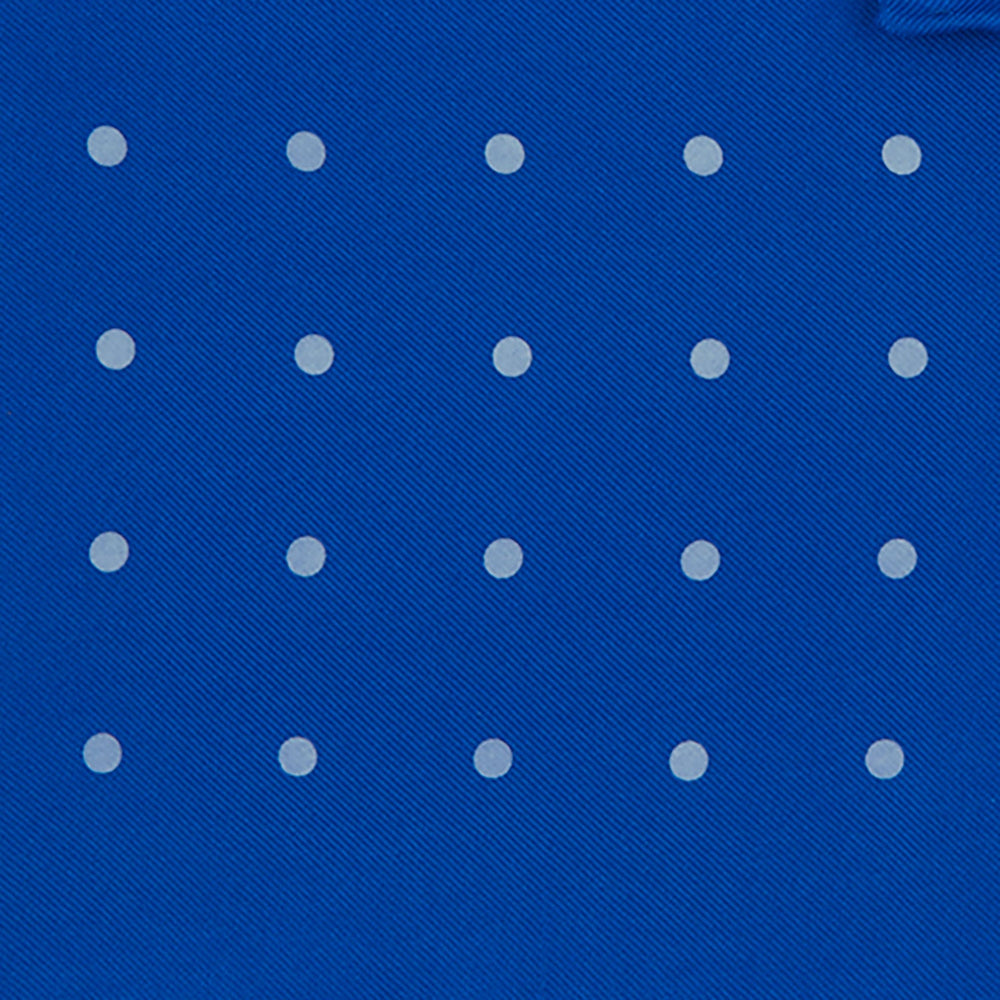 Royal Blue Spot Silk Pocket Square