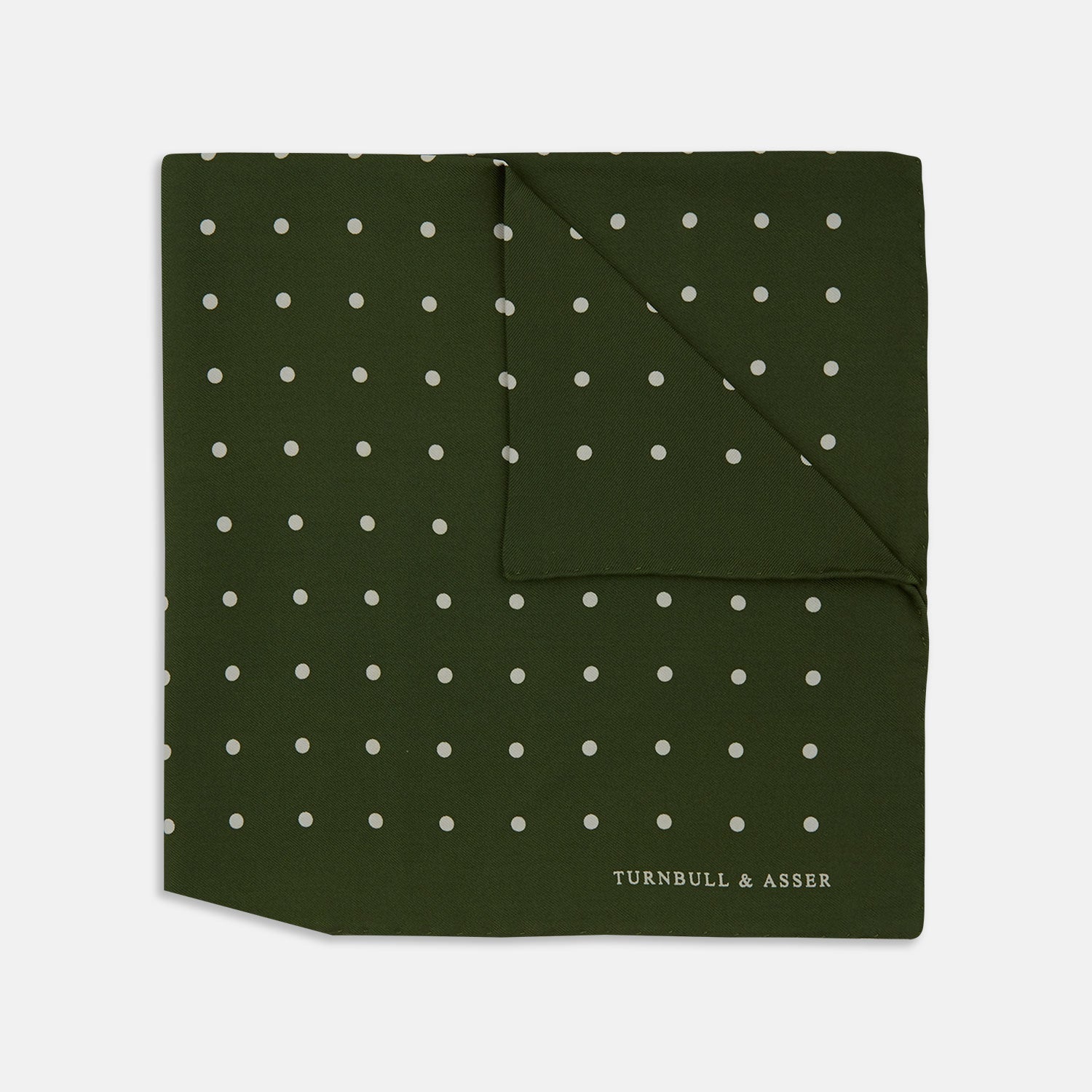 Image 1 of product Olive Spot Silk Pocket Square