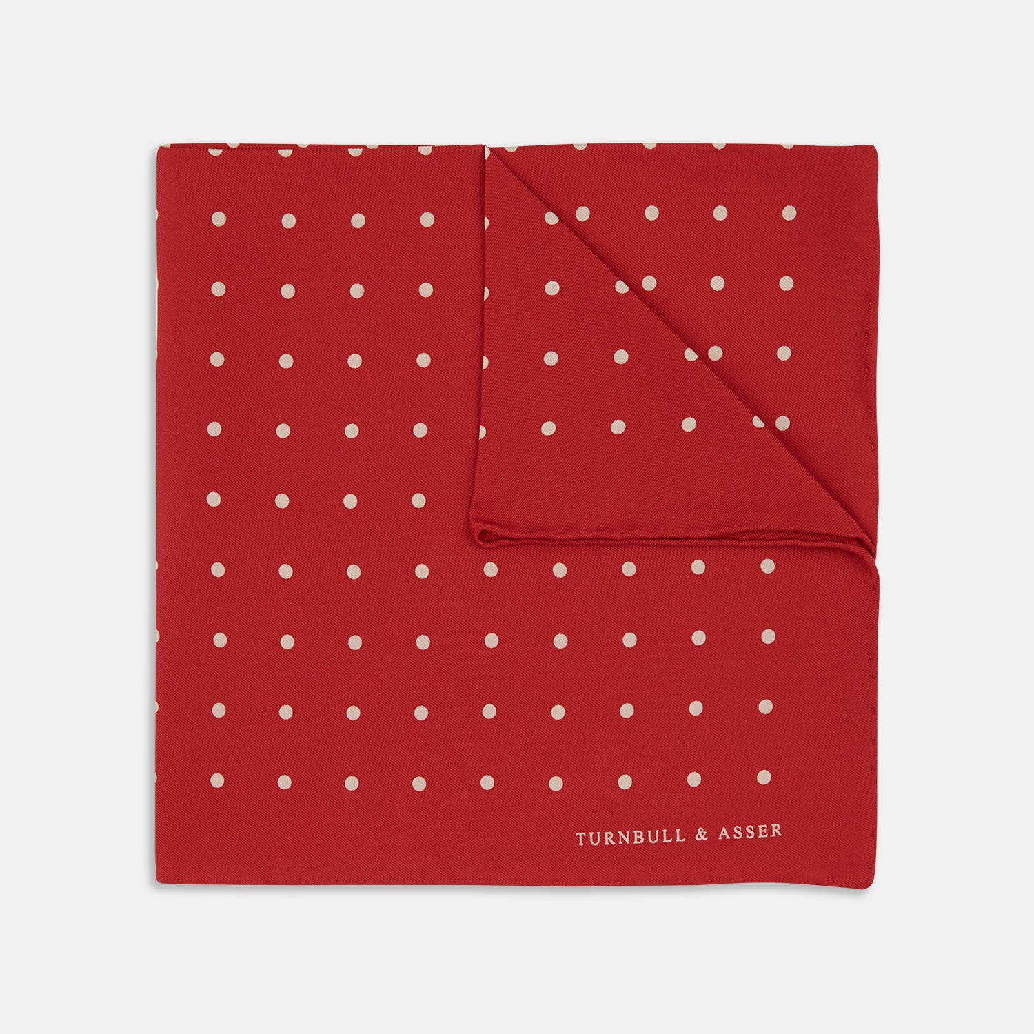 Red and White Spot Silk Pocket Square