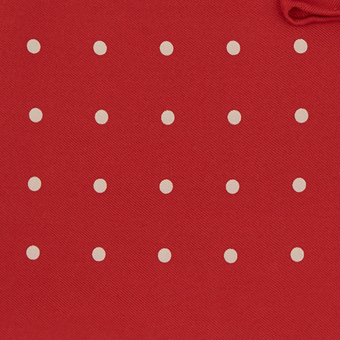 Red and White Spot Silk Pocket Square Image 2