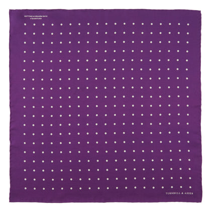 Purple Spot Silk Pocket Square