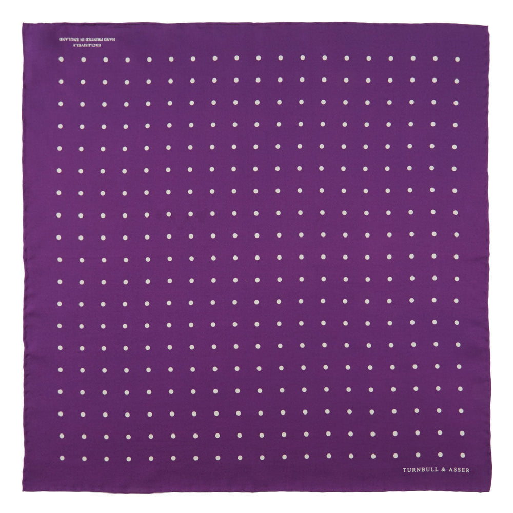 Purple Spot Silk Pocket Square