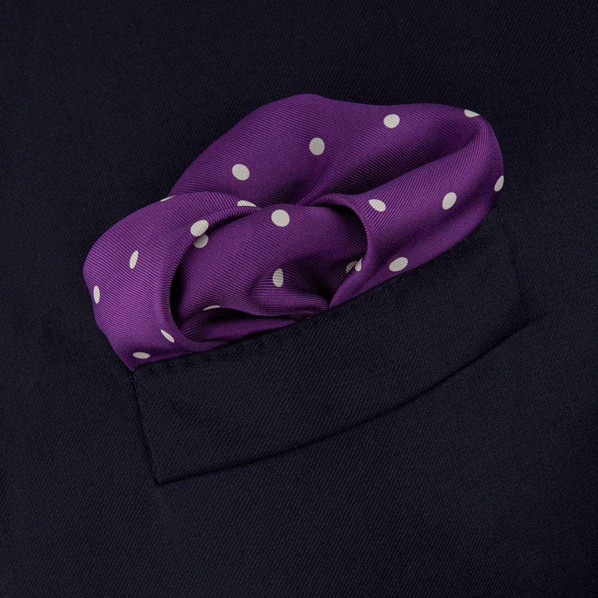 Image 4 of product Purple Spot Silk Pocket Square