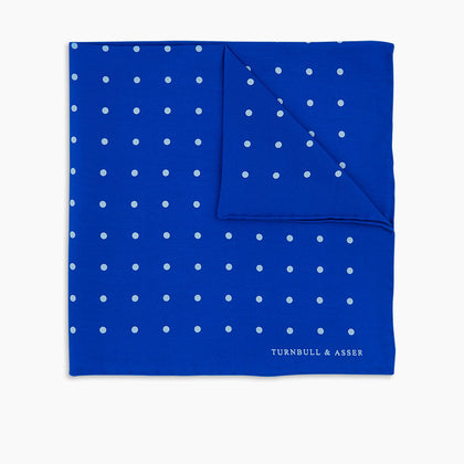 Bright Blue Spot Silk Pocket Square Image 2