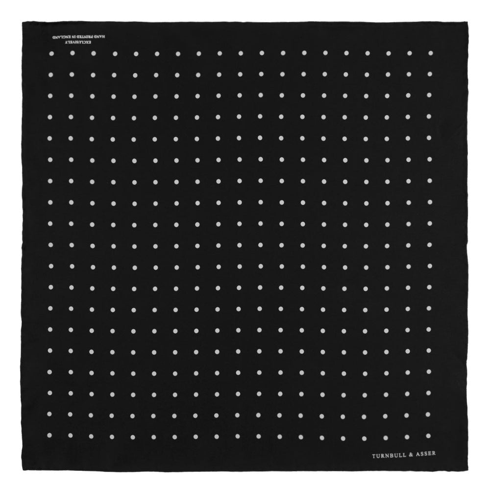 Black Spot Silk Pocket Square