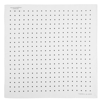 White and Black Spot Silk Pocket Square