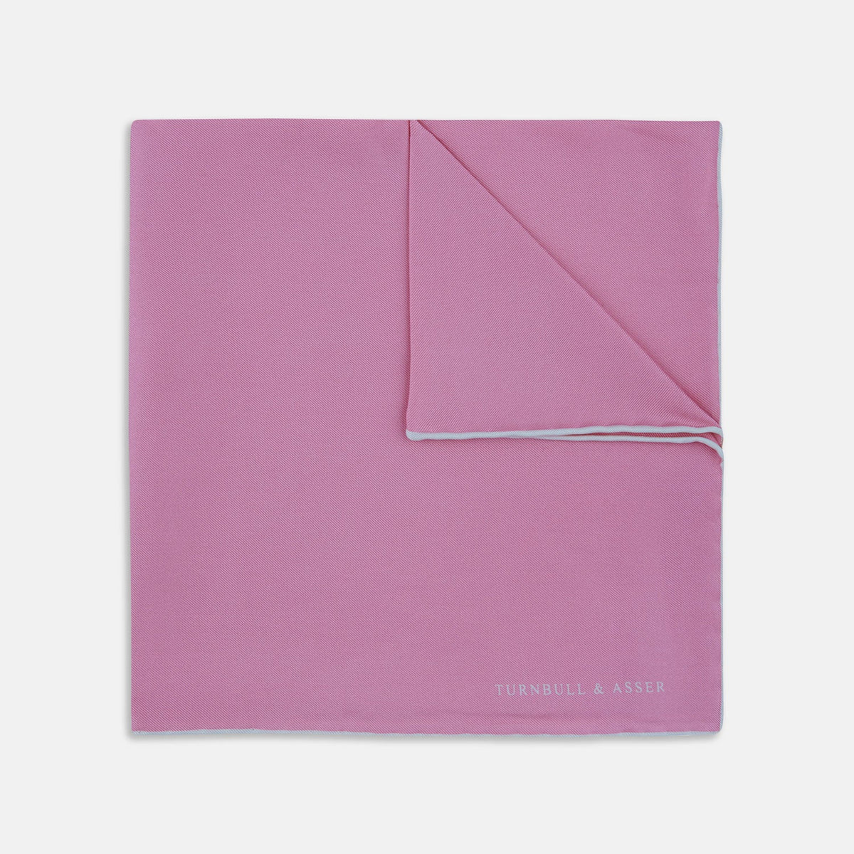 Pink Piped Silk Pocket Square
