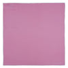 View 2 of product The Pink and White Piped Silk Pocket Square by Turnbull & Asser, featuring the brand’s name in white on one corner, is elegantly folded and set against a plain white background.