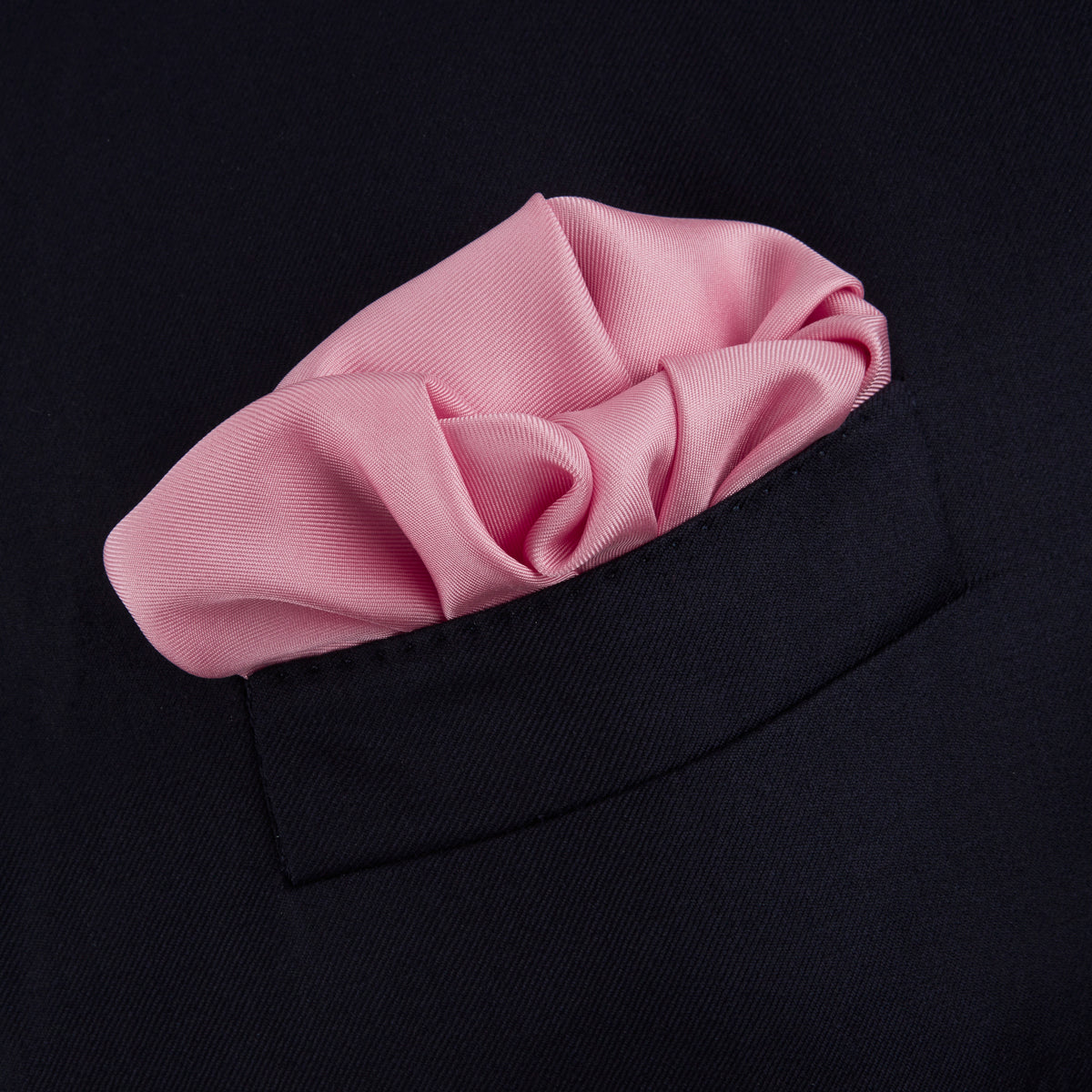 Image 4 of product Pink and White Piped Silk Pocket Square