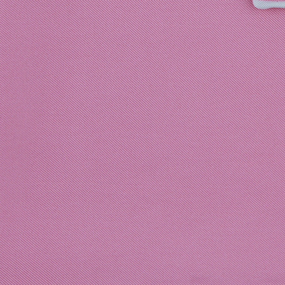 Pink and White Piped Silk Pocket Square