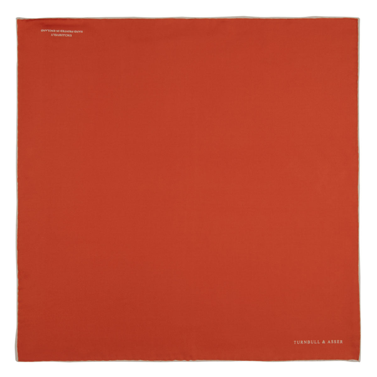 Image 2 of product Dark Orange and White Piped Silk Pocket Square
