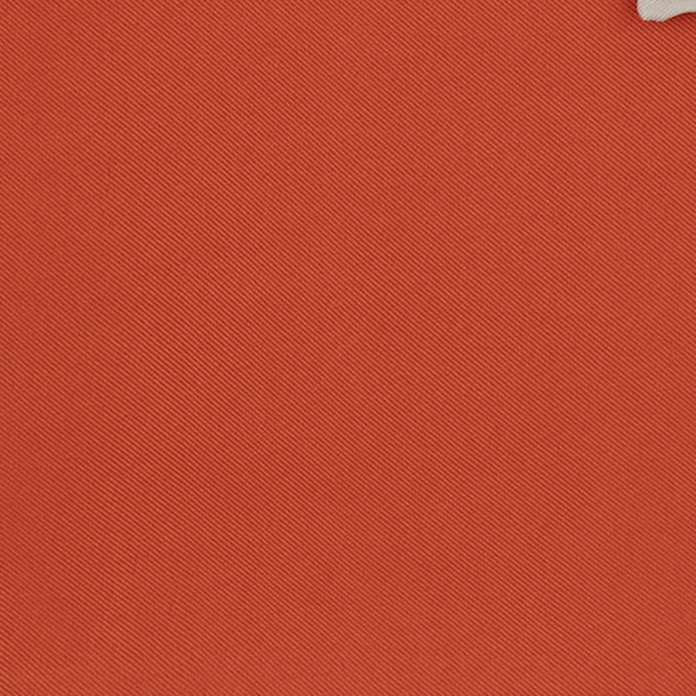 Dark Orange and White Piped Silk Pocket Square